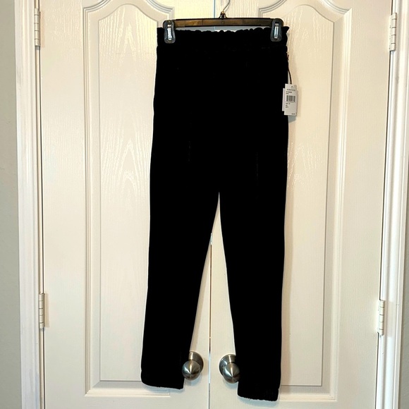 NWT La La Land Creative Co. Black Chenile Ribbed Knit Elastic Waist Joggers XS - Picture 1 of 12